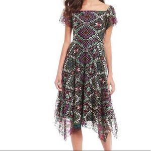 Alex Marie Multicolor Geometric Midi Dress